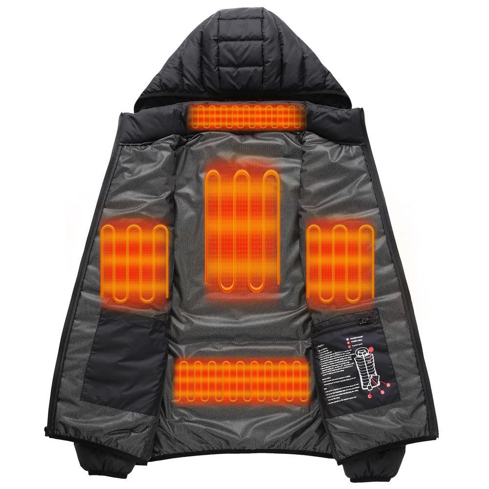 Ladies' Warm Padded Jacket with Dual-Mode Control and USB Power
