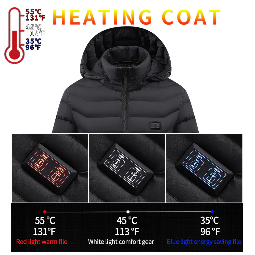 Ladies' Warm Padded Jacket with Dual-Mode Control and USB Power