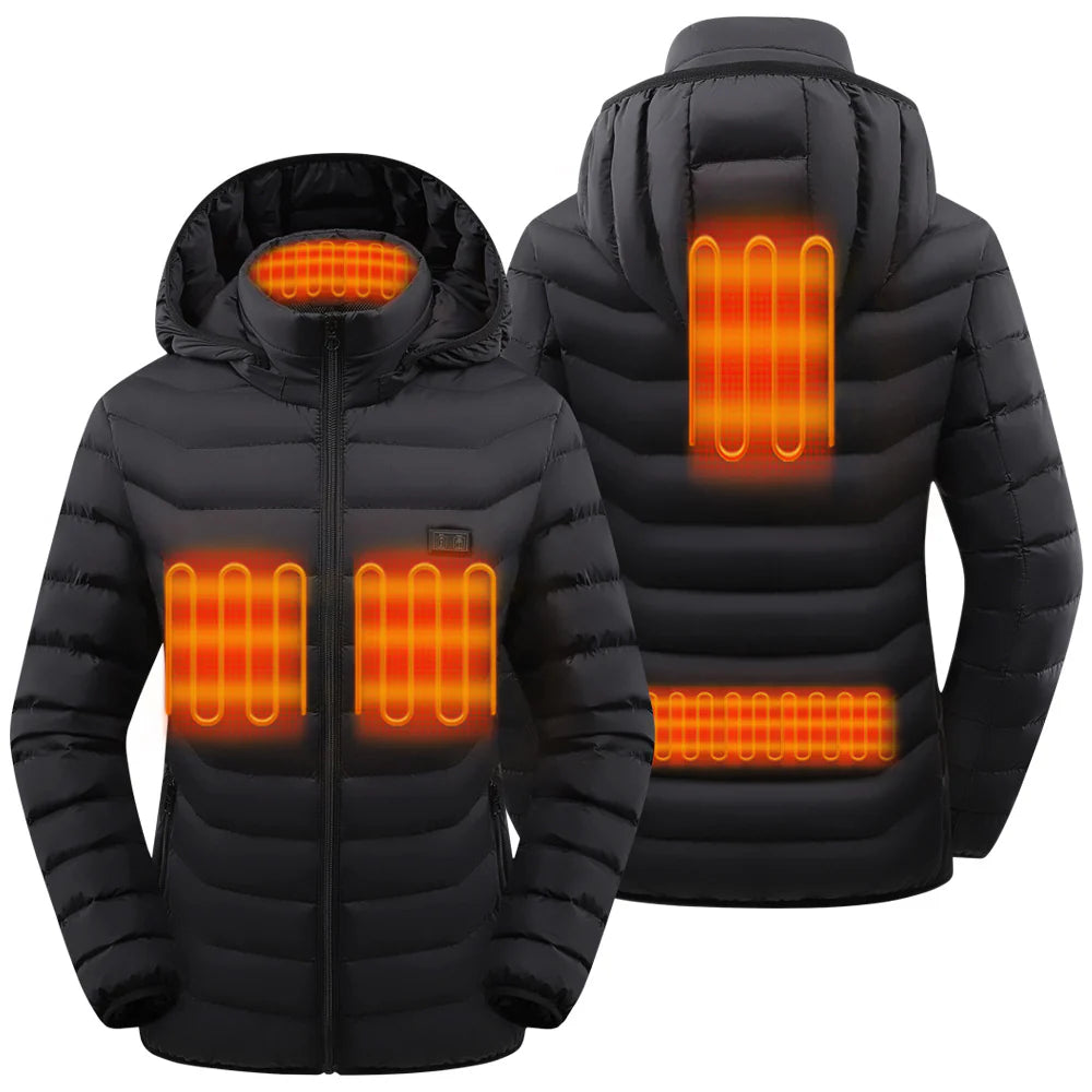Ladies' Warm Padded Jacket with Dual-Mode Control and USB Power